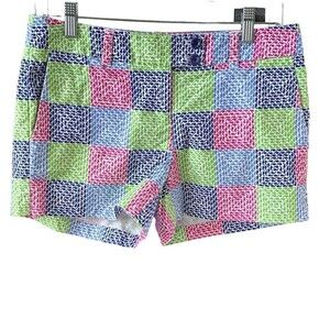 Vineyard Vines Shorts Whale Patchwork Multicolor Women Cotton Blend Size 4